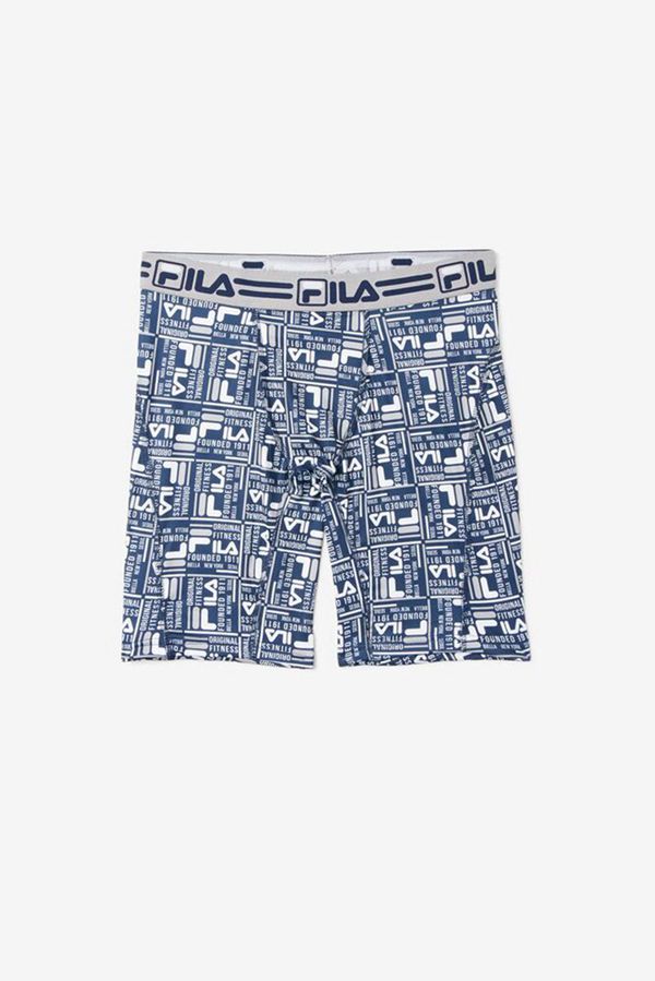 Cuecas Boxer Fila Homem Azul Marinho/Cinzentas - Fila Blue Allover Logo Portugal Lisboa,XEJF-29536